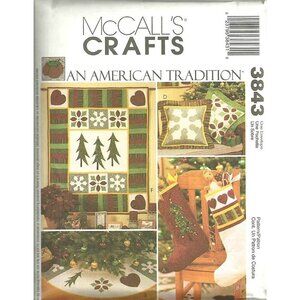 McCall's Sewing Pattern 3843 An American Tradition Applique Quilted Christmas Ho